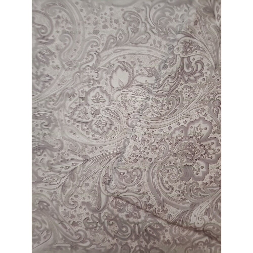 Large Pillow Case Lot Of 1 King Paisley White Gray Green Cover - Picture 2 of 5